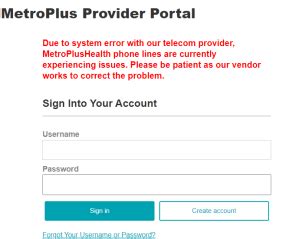 metroplus provider login portal